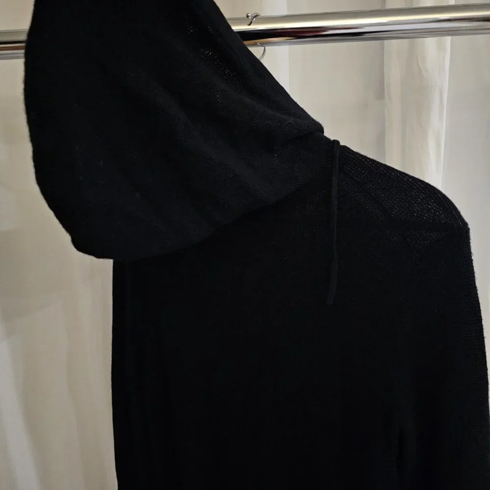 AllSaints Men's Black Ivar 100% Merino Long Sleeve Hoodie size XS - Picture 14 of 16